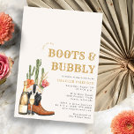 Boots and Bubbly Bridal Shower Invitation<br><div class="desc">Let's go, girls! Get ready for a wild ride into the Wild West! This fun Boots and Bubbly Bridal Shower Invitation is perfect for a western-themed bridal shower or bachelorette night. Unique and original, featuring hand-drawn and watercolor-painted cacti, cowboy boots, and hats that are easy to customize. So put on...</div>