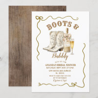 Boots and Bubbly Bridal Shower Invitation, 