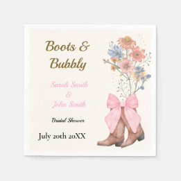 Boots and Bubbly Bridal Shower Napkins