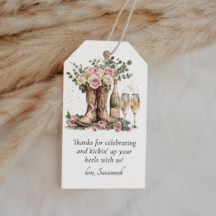 Boots and Bubbly Bridal Shower Thank You Favor Gift Tags