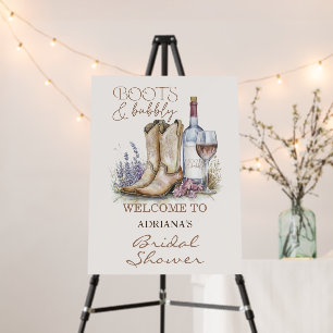 Boots and Bubbly Bridal Shower Welcome Foam Board
