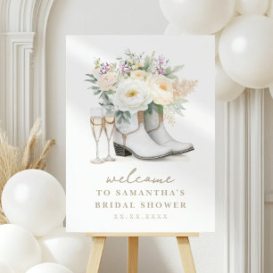Boots and Bubbly Bridal Shower Welcome Sign