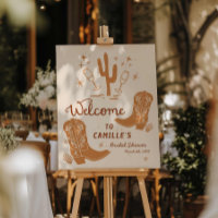 Boots and Bubbly Bridal Shower Welcome Sign