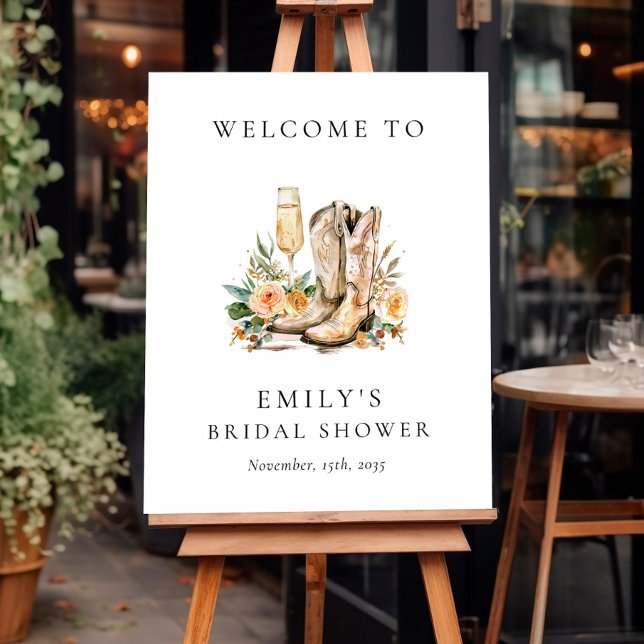 Boots and Bubbly Bridal Shower Welcome Sign (Creator Uploaded)
