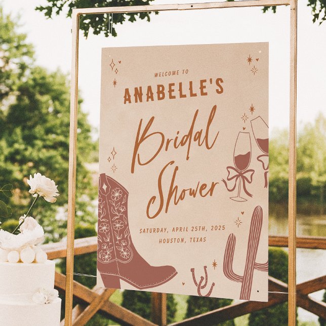 Boots and Bubbly Bridal Shower Welcome Sign (Welcome Sign Mock-up)