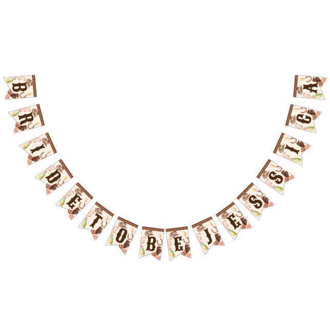 Boots and bubbly bride to be DIY decor banner (All)