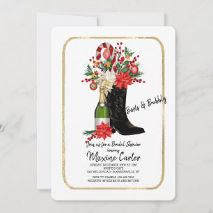 Boots and Bubbly Christmas Shower Invitation