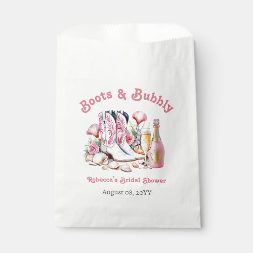 Boots and Bubbly Coastal Cowgirl Bridal Shower Favor Bag