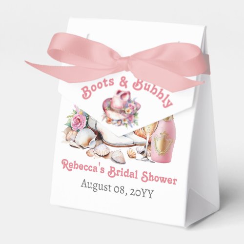 Boots and Bubbly Coastal Cowgirl Bridal Shower Favor Boxes