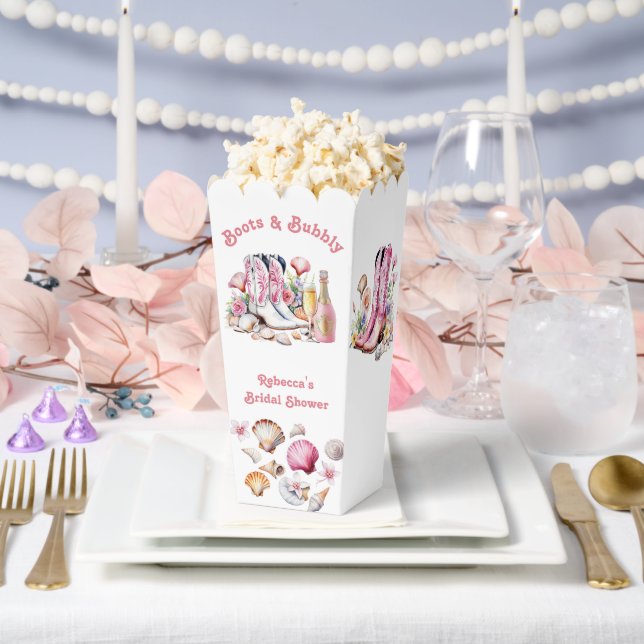 Boots and Bubbly Coastal Cowgirl Bridal Shower Favor Boxes (Wedding)