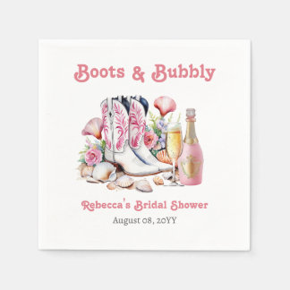 Boots and Bubbly Coastal Cowgirl Bridal Shower Napkins