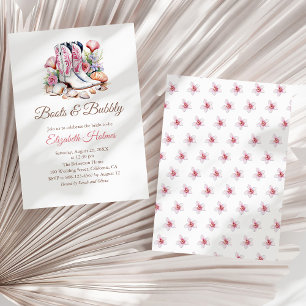 Boots and Bubbly Costal Cowgirl Bridal Shower Invi Invitation
