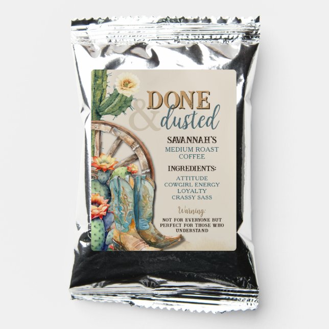 Boots and Bubbly Country Cowgirl Western Birthday Coffee Drink Mix (Front)