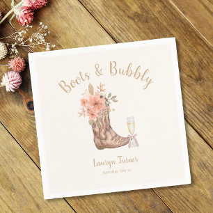 Boots And Bubbly Cowboy Boots Bridal Shower Napkins