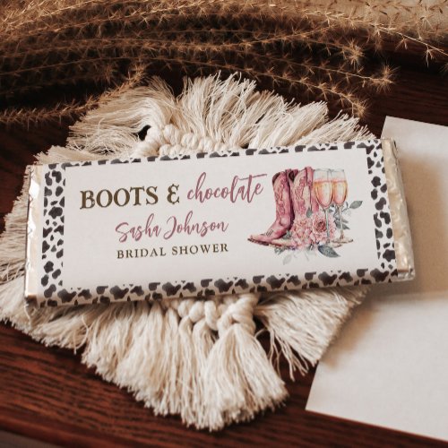 Boots and Bubbly Elegant Pink Bridal Shower Hershey Bar Favors