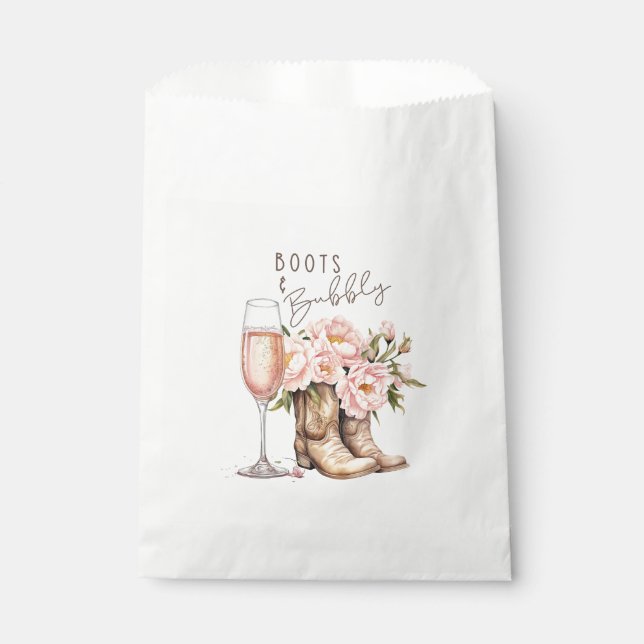 Boots and Bubbly Favor Bag (Front)
