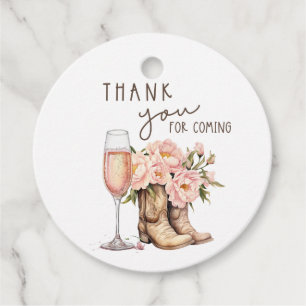 Boots and Bubbly Favor Tags