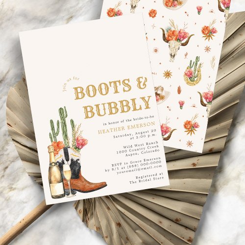 Boots and Bubbly Invitation