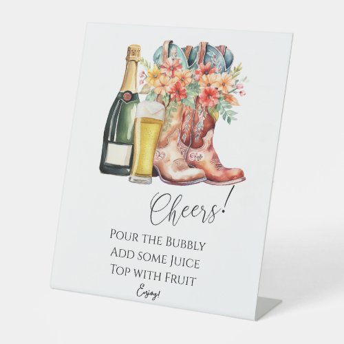 Boots and Bubbly Mimosa Bar Sign