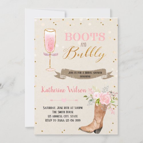 Boots and bubbly party invitation