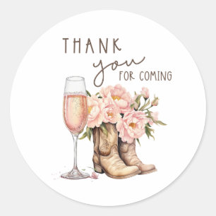 Boots and Bubbly Round Stickers