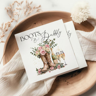 Boots and Bubbly Rustic Western Bridal Shower Napkins