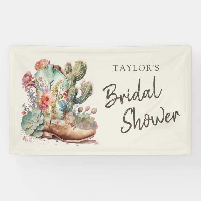 Boots and Bubbly Western Bridal Shower Banner (Horizontal)