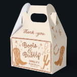 Boots and Bubbly Western Bridal Shower Favor Box<br><div class="desc">Giddy up and get ready to celebrate with our "Boots and Bubbly" Western Bridal Shower Favor Box! Perfect for a bride who loves a blend of country charm and bubbly fun! Matching items in Cava party design.</div>