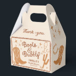 Boots and Bubbly Western Bridal Shower Favor Box<br><div class="desc">Giddy up and get ready to celebrate with our "Boots and Bubbly" Western Bridal Shower Favor Box! Perfect for a bride who loves a blend of country charm and bubbly fun! Matching items in Cava party design.</div>