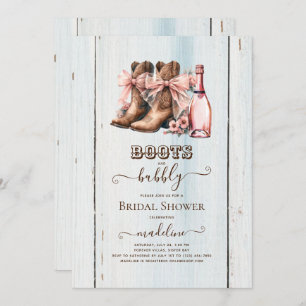 Boots and Bubbly Western Bridal Shower Invitation