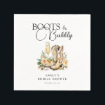 Boots and Bubbly Western Bridal Shower Napkins<br><div class="desc">Boots and Bubbly Western Bridal Shower Napkins</div>