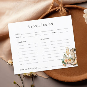 Boots and Bubbly Western Bridal Shower Recipe Card
