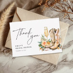 Boots and Bubbly Western Bridal Shower Thank You Card<br><div class="desc">Boots and Bubbly Western Bridal Shower Thank You Card</div>