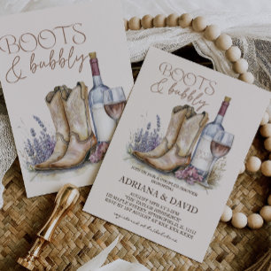 Boots and Bubbly Western Couples Shower Invitation