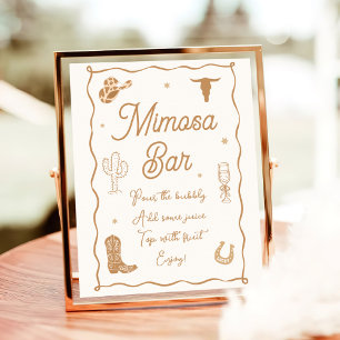 Boots and Bubby Bridal Shower Mimosa Bar Poster