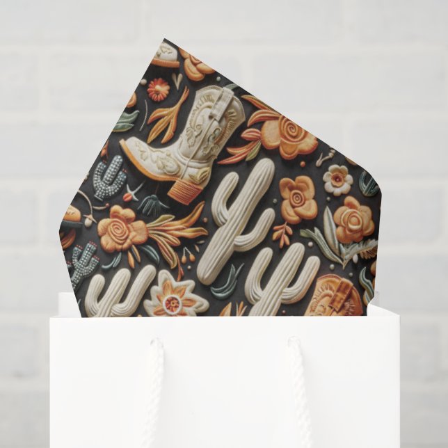Boots And Cactus  Tissue Paper (Gift Bag)
