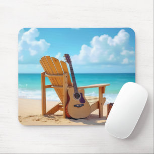 Boots and Guitar On a Beach Mouse Pad