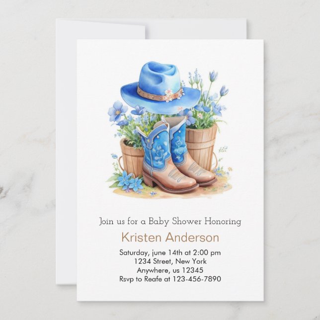 Boots and Hat Baby Shower Invitation (Front)