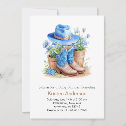 Boots and Hat Baby Shower Invitation