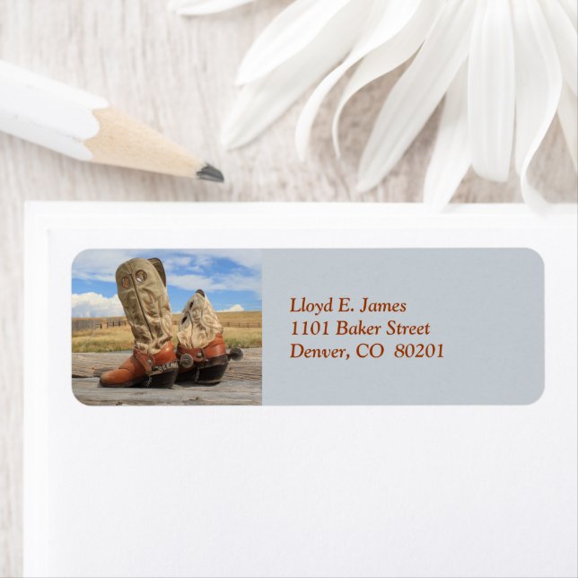 Boots and Spurs Return Address Label (Insitu)