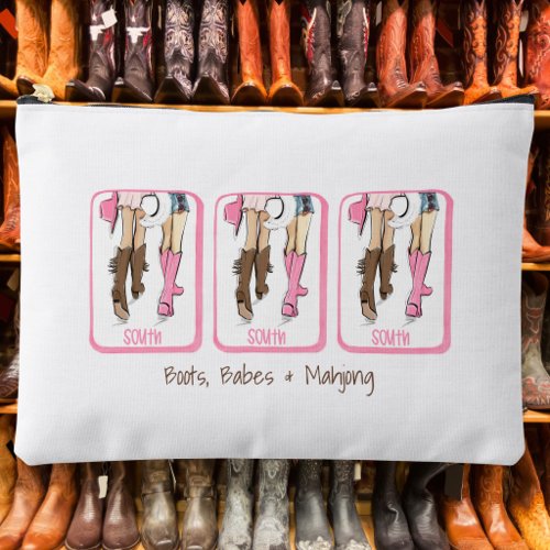 Boots, Babes & Mahjong Western Mahjong Tile Accessory Pouch
