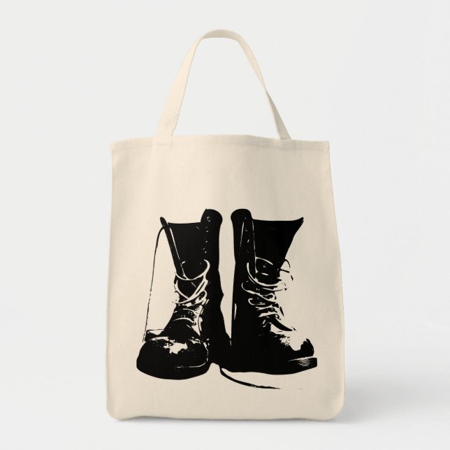 Boots (Black Version) Grocery Tote Bag (Front)