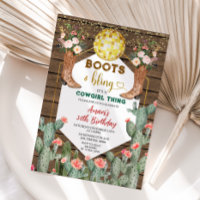 Boots & Bling Cowgirl Thing Cactus 30th Birthday