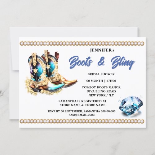 Boots bling  Diamond cowgirl boots western bridal Invitation