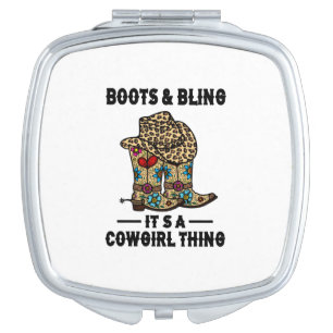 Boots & Bling It’s A Cowgirl Thing Compact Mirror