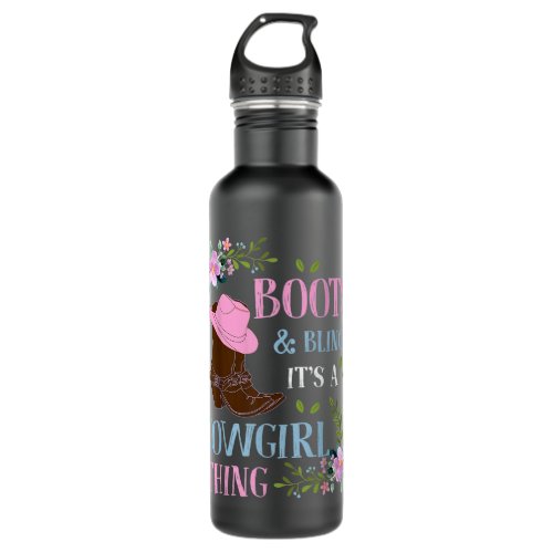 Boots Bling its a Cowgirl thing Cute Love Country  Stainless Steel Water Bottle