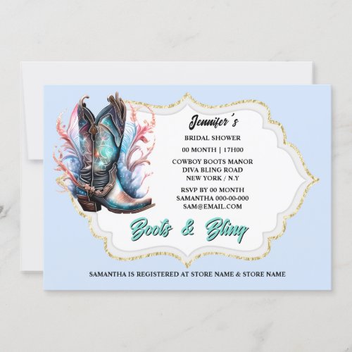 Boots bling shiny cowgirl boots fantasy feathers  invitation