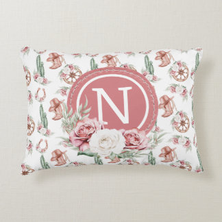 Boots & Blooms: Western Chic Cowgirl Personalized Accent Pillow