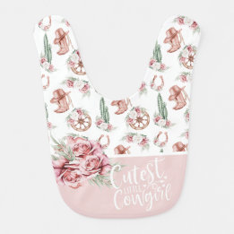 Boots & Blooms Western Chic Cutest Little Cowgirl Baby Bib
