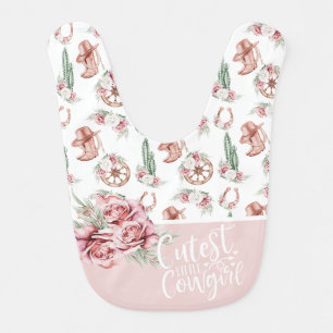 Boots & Blooms Western Chic Cutest Little Cowgirl Baby Bib